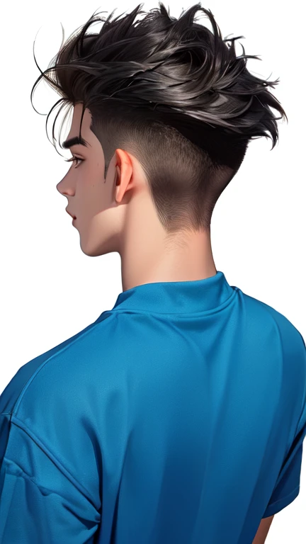 make an Mexican male teenager  with slit back hair in 80s style