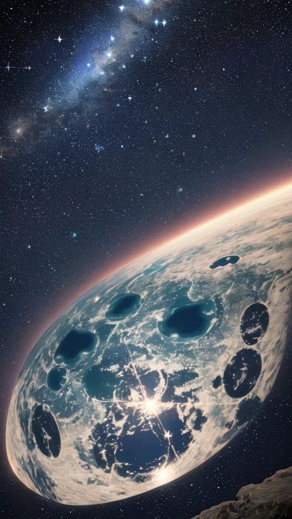 Cielo con estrellas y planetas visto desde la tierra en 8k