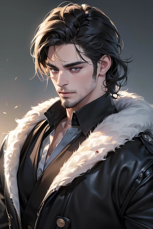 (best quality,4k,8k,highres,masterpiece:1.2),ultra-detailed,(realistic,photorealistic,photo-realistic:1.37),30 year old man,3 day beard,handsome anime,portraits,strong,masculine,dark hair,sharp jawline,mesmerizing eyes,perfectly styled hair,cool anime outfit,confident expression,vibrant colors,dynamic lighting