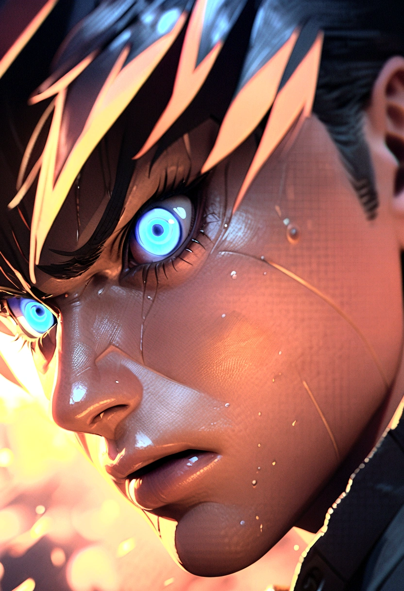 1 adult Naruto Uzumaki in Kurama mode, highly detailed portrait,detailed face, detailed eyes, detailed hair, detailed clothes, angry expression, dramatic lighting, cinematic composition, vibrant colors, 8k, sharp focus, photorealistic, masterpiec