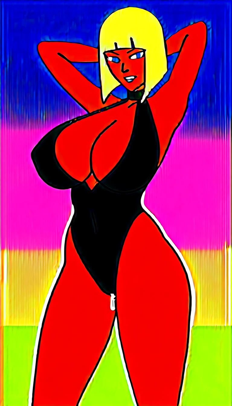 score_9, score_8_up, score_7_up, beach,
BREAK
source_anime,
BREAK
1girl, samui, blonde hair, big nipple, huge breasts, happy, spoken heart,
nipple_Piercing, choker, black one-piece swimsuit, cleavage, fishnet,
tall, leggy, glistened skin, oiled skin, shiny skin, heavy breathing, wide hips,
pussy juice,
standing, armpits, arms behind head, looking_at_viewer,