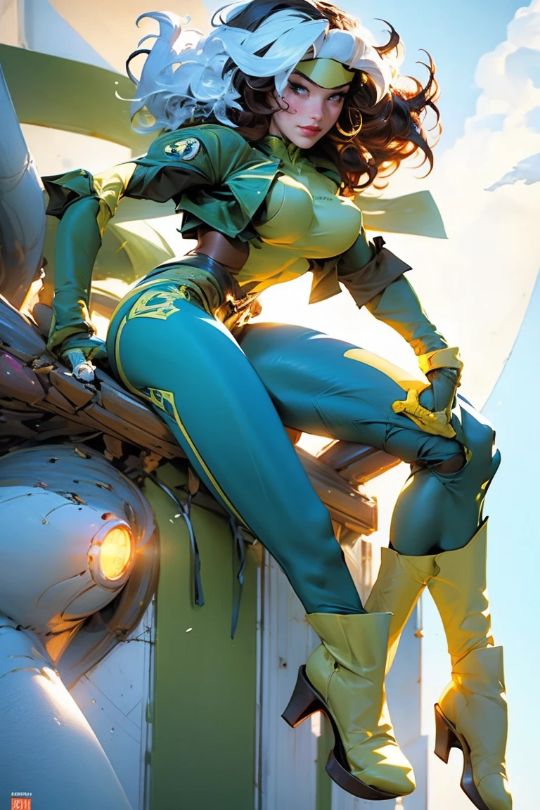 Artistic image of a woman, peituda, Lindos Seios Grandes, por artgerm, Louis Royo, Boris Vallejo, foco extremo, sharp details, Sensual, pele oleosa, Sensual, danadinho, dynamic pose,
8K,  night time, (Cool superhero pose), detalhado pupils,  Obra de arte, melhor qualidade, detalhado, Estilo de quadrinhos, (olhando para o espectador:1.25), 25 anos de idade,  cabelo vermelho, olhos amarelos,Rosto perfeito, Olhos amarelos brilhantes, olhando para o espectador,heroic pose, foreshortening, profundidade, poses variadas