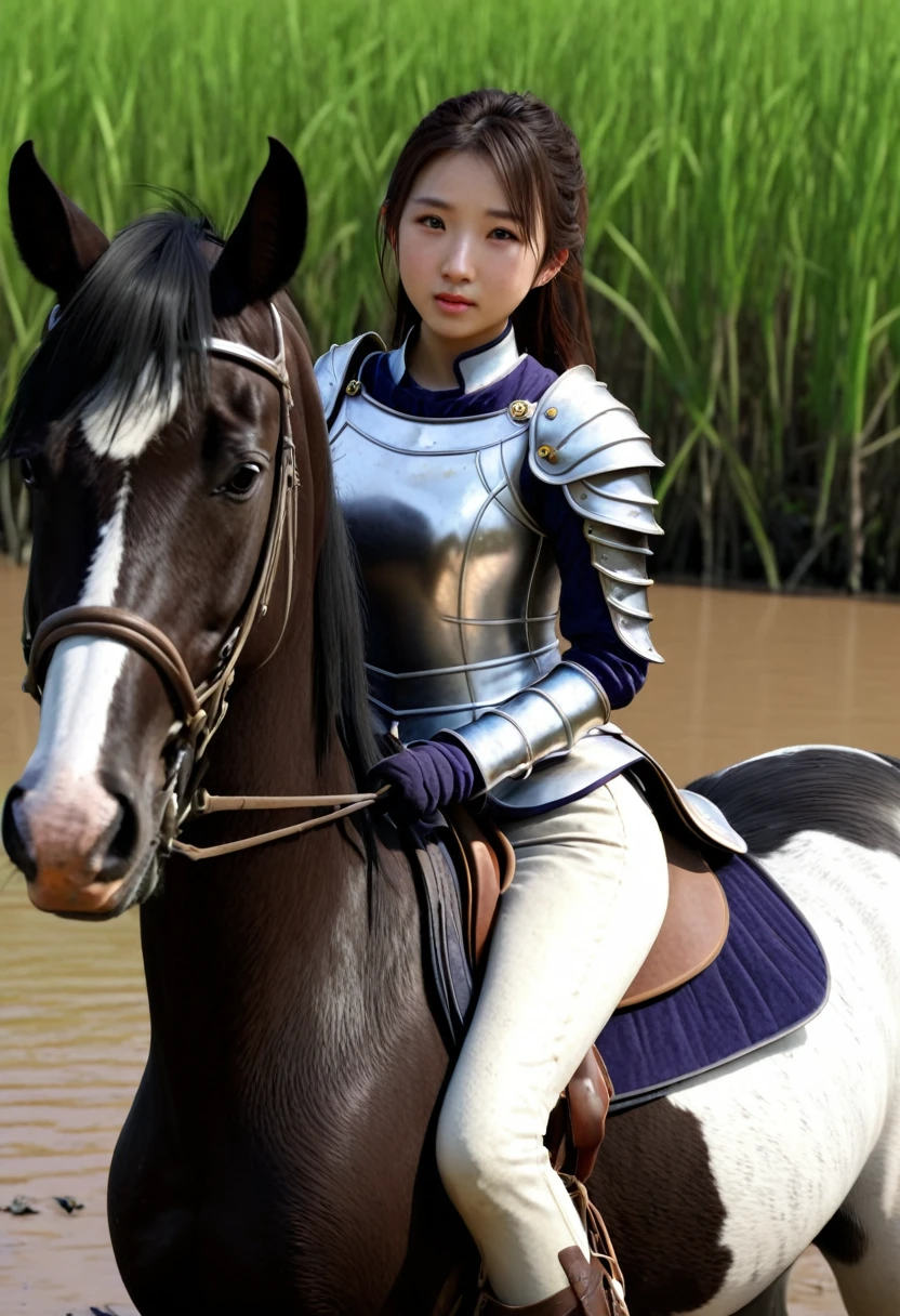 (((masterpiece))),(((Highest quality))),((Tabletop:1.4, Highest quality)), (Realな写真:1.4),
((1 cute girl knight)),rodeo,
(超High resolution:1.2),, wonderful, Very detailed CG Unity 8k wallpaper, Very detailed, High resolution,fat horse ridden by japanese girl,
Soft Light, Beautiful detailed girl, Droopy eyes,Very detailedな目と顔, Beautiful and exquisite nose, Beautiful and exquisite, horse ridden by a girl can't move in swamp because its drowned in the sticky mud:10.0 ,Displeased face:4.0,Real,Stir,Anatomically correct