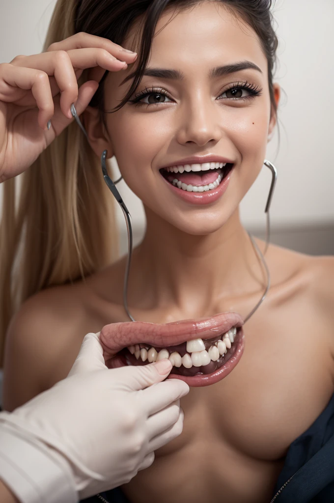 Um dentista fazendo uma cirurgia 