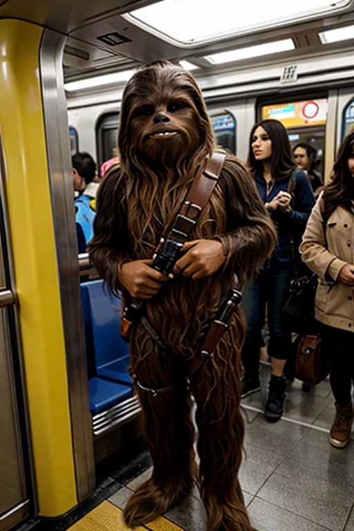 chewbacca disparando una metralladora 