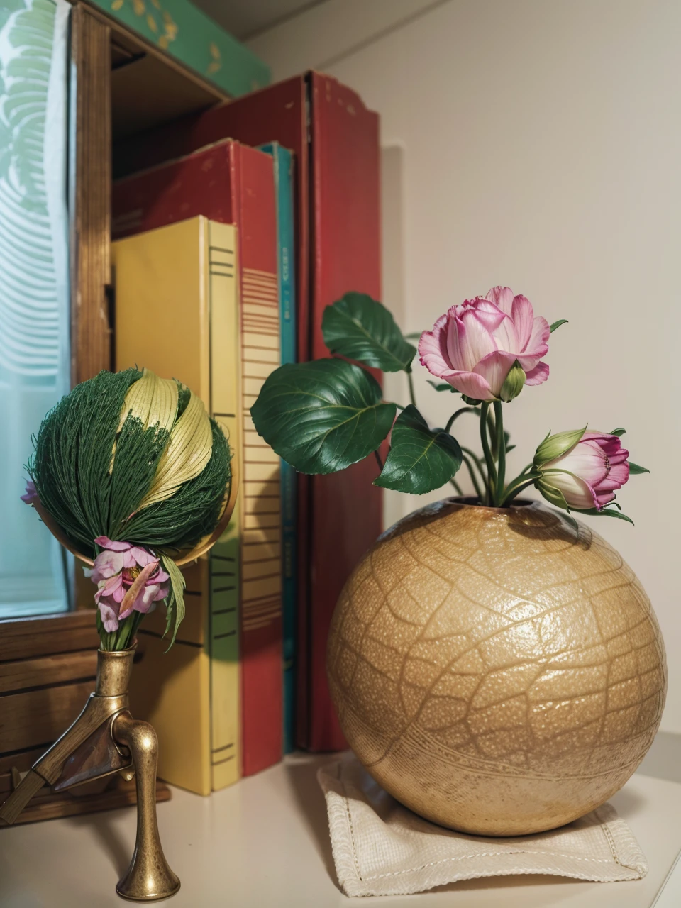 Best quality, masterpiece, ultra high res, (photorealistic:1.4), raw photo, 2 flowers, off shoulder