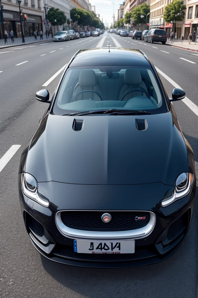 Jaguar preto com dentes afianos em diagonal