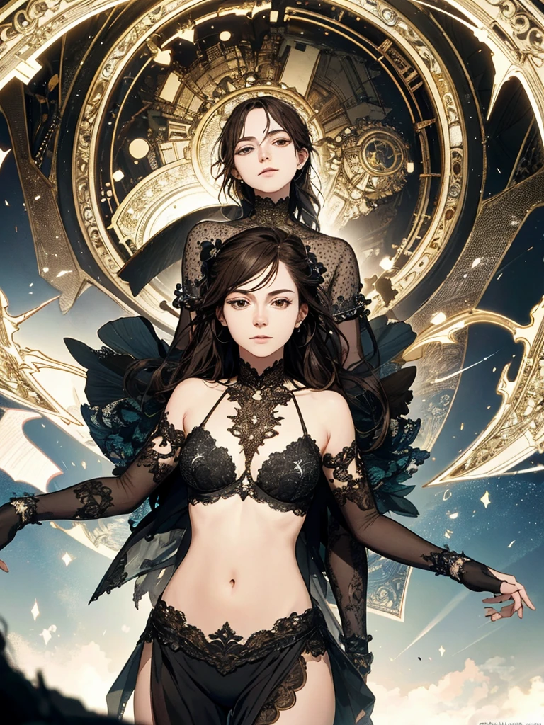 Absurd, high resolution, ultra-detailed, (1 girl:1.3), broken, design a beautiful temple scene, intricate architecture, lush gardens, and a sense of peace and spirituality. Broken, creating an image of a destructive demon with terrifying features, dark powers, and a thirst for chaos and destruction. Broken, designed with a fisheye effect image that captures a wide field of view with a unique curved viewing angle. Break to create rooftop views in urban environments with panoramic cityscapes, dramatic skylines, and a sense of elevation. Break , illustrating the tender moments between parents and children, capturing their bonds, love, and connection. Broken, using pointillism to illustrate images, carefully placed tiny dots of color to create a cohesive and visually stunning whole.