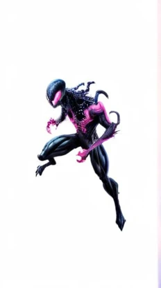 comic (Drawing:1.3) of (Sketch:1.3) a pink alien standing in front of a city, venom symbiote, symbiote, venom, official artwork hdr, screenshot from morbius 2022, hero pose colorful city lighting, 8k hd concept art, venomized, 8k render, 8 k high detail concept art, tor from marvel, background artwork, high detailed official artwork . graphic illustration, comic art, graphic novel art, vibrant, highly detailed