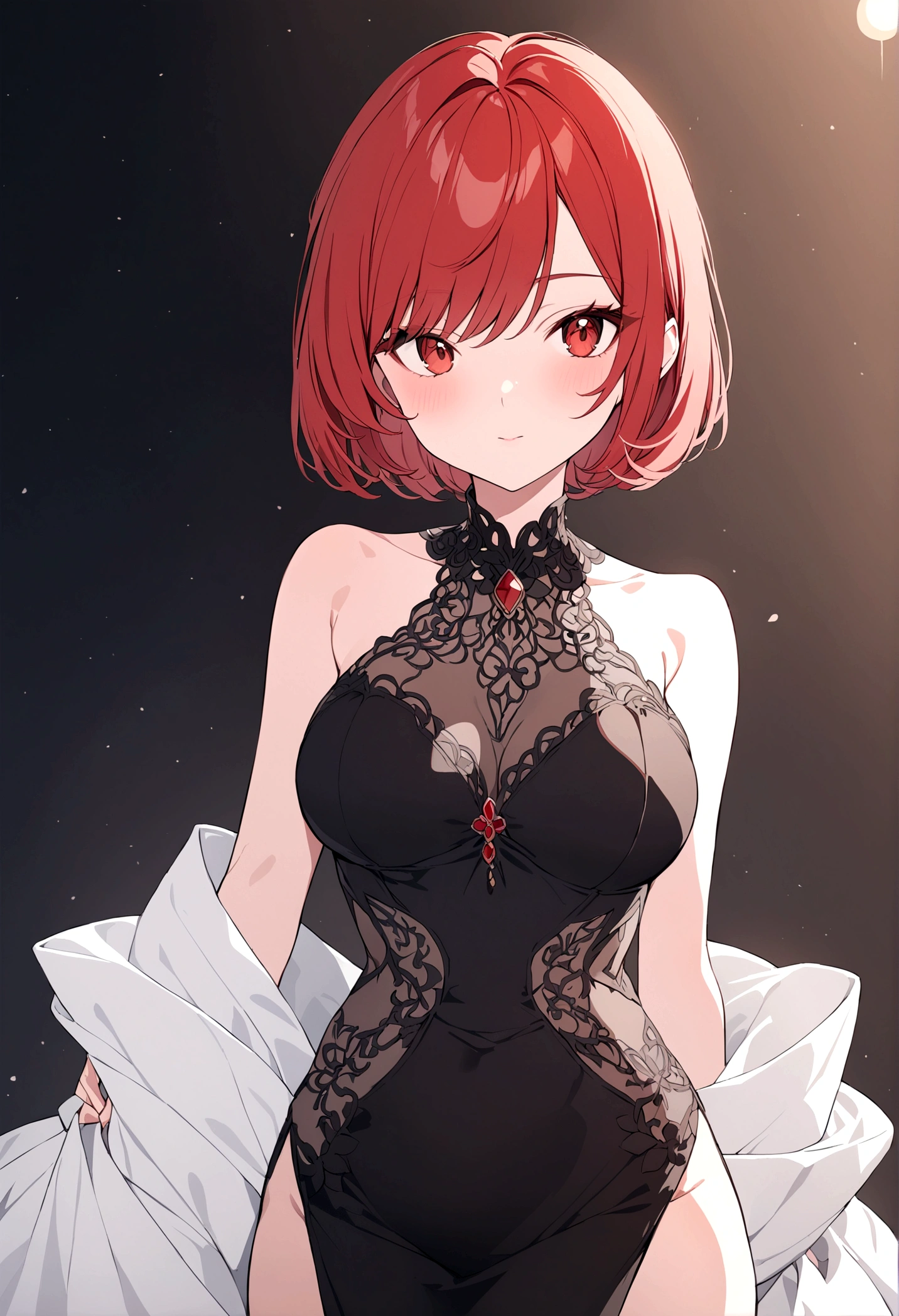 beautiful detailed girl, 1 girl, medium bob cut hair, dark red hair, closed eyes, background di dalam lemari, (best quality,4k,8k,highres,masterpiece:1.2),ultra-detailed,(realistic,photorealistic,photo-realistic:1.37),analog film,hyper realistic,studio lighting,digital art,dramatic lighting,moody atmosphere,cinematic composition,intricate details,clean elegant design,vibrant colors,sleeping pose