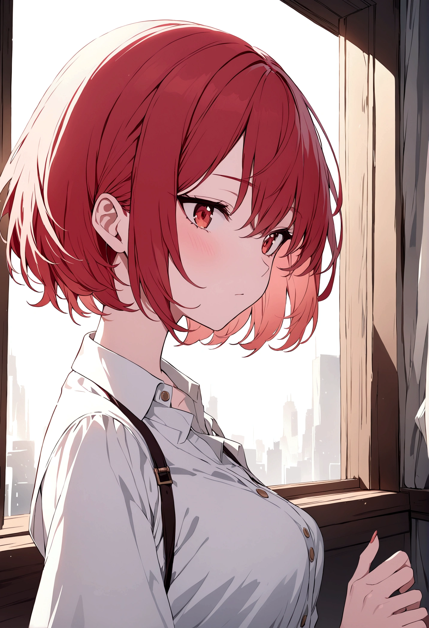 short red hair, women