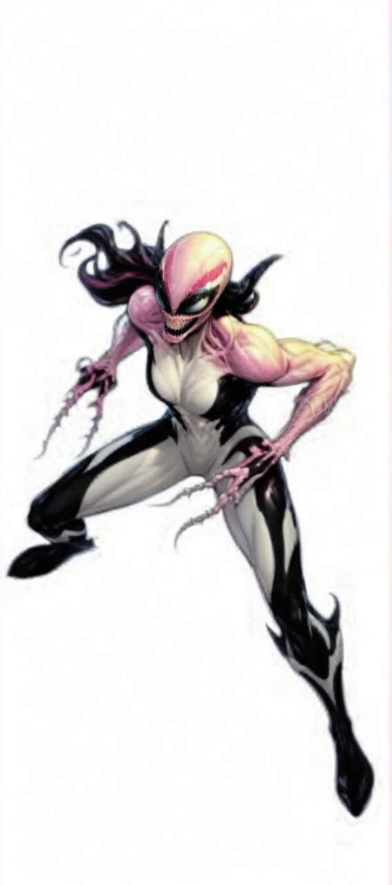 comic (Drawing:1.3) of (Sketch:1.3) a pink alien standing in front of a city, venom symbiote, symbiote, venom, official artwork hdr, screenshot from morbius 2022, hero pose colorful city lighting, 8k hd concept art, venomized, 8k render, 8 k high detail concept art, tor from marvel, background artwork, high detailed official artwork . graphic illustration, comic art, graphic novel art, vibrant, highly detailed