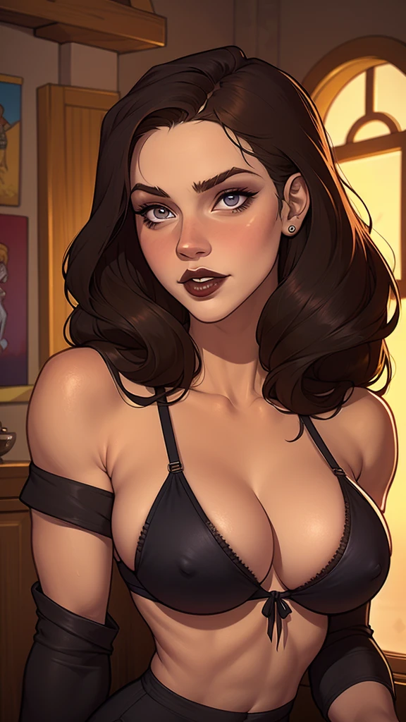 A closeup of a woman in a black top and a black bra, estilo de arte de charlie bowater, Estilo Charlie Bowater, retrato de vampiro, arte do personagem charlie bowater, Alena Aenami e Artgerm, Neoartcore e Charlie Bowater, Charlie Bowater cores ricas e profundas, lazy art style, Artgerm e Tom Bagshawum close de uma mulher com longos cabelos pretos e um colar, amoranto, Bela Delfina, mais conhecido como amoranto, Kailee Mandel, cabelo preto e olhos grandes, profile picture with headshot, jovem linda amoranto, pale and glowing skin, retrato de alta qualidade, com cabelos longos e olhos penetrantes, skin pale as ivory, Sydney Hanson mode white skin tone close-up portrait cartoon style GTA style digital illustration of a woman in a black dress and black hair, linda rainha vampira, linda rainha feminina vampira, gothic maiden, very beautiful gothic top model, beautiful vampira feminina, goth girl, goth girl, gothic maiden of the dark, Gothic style, gothic woman, gothic clothes, gothic outfit, moda vampiro, vampira feminina, wearing a gothic dress Close-up of a woman with long hair and a sweater, cabelo castanho encaracolado, linda modelo, retrato de alta qualidade, medium portrait soft light, parece a jovem liv tyler, retrato colorido, linda mulher, cabelo loiro cacheado | d & d, beautiful portrait lighting, uma linda jovem, modelo muito lindo, Retrato de 50mm, medium to long brown curly hair, close-up of a person wearing tie and sweater;, Hermione Granger, inspirado em Hermione Hammond, hermione, Emma Watson como Hermione Granger, Ema!! watson!!, Emma Watson como Harry Potter, Emma Watson is no Dryad, Emma Watson, portrait foto de Emma Watson, foto de Emma Watson, still do filme de emma watson, with the face of Emma Watson a cartoon of a woman in a bikini and panties, CO Commission, commission for high resolution, realistic bikini, garota anime sedutora, nico robin, artgerm extremamente detalhado, fofosexyrobut