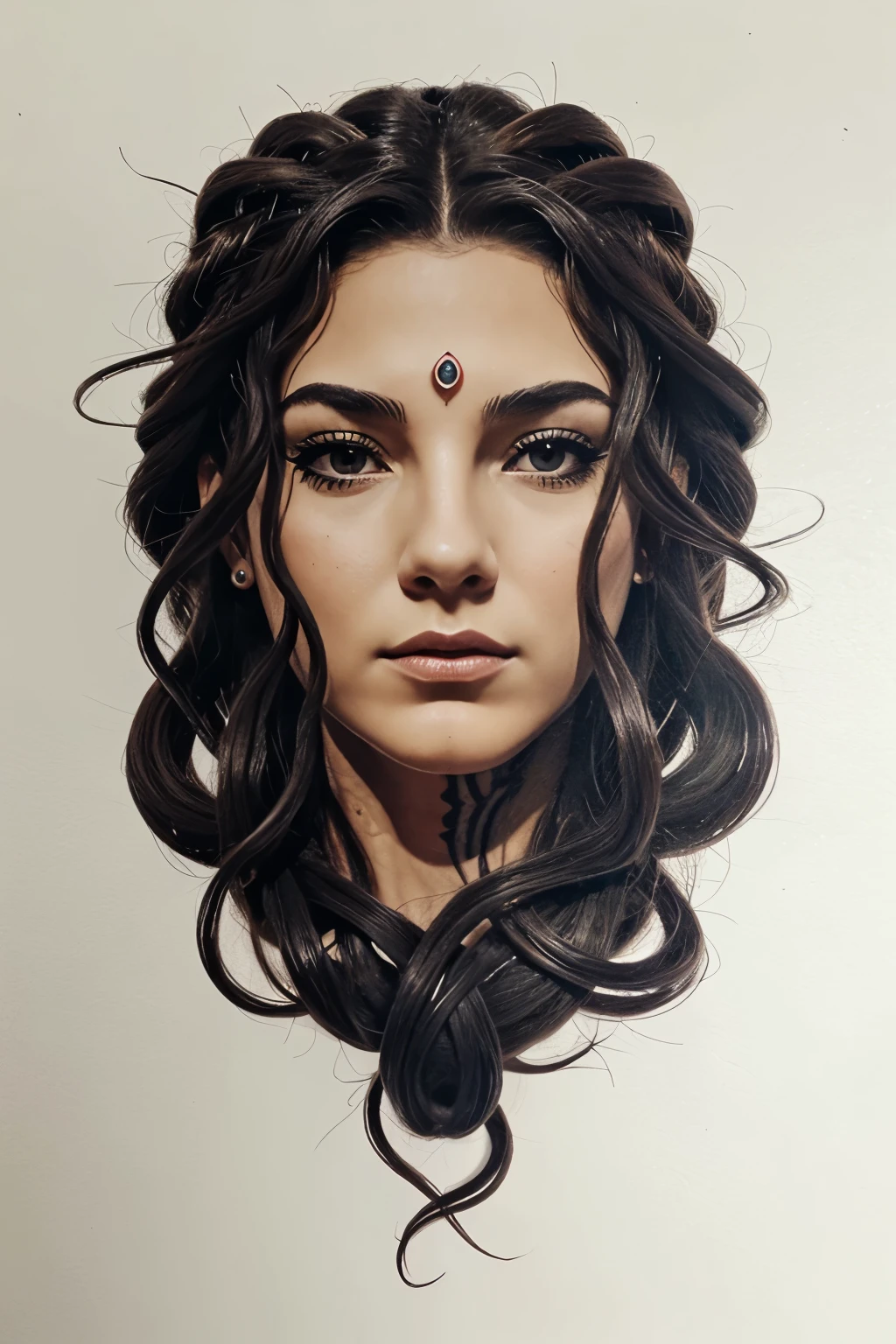 Crea una imagen de la cabeza de medusa para un tatuaje 