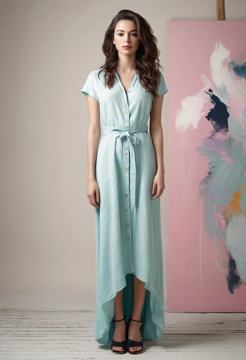 Beautiful woman, artsy style, full length, real
