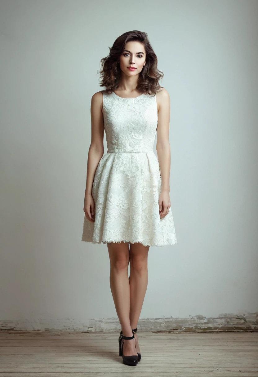 Beautiful woman, artsy style, full length, real