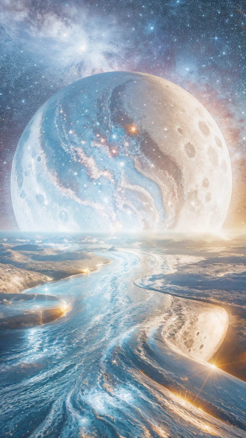 Shining Melting Moon River Galaxy Sky Starry Sky