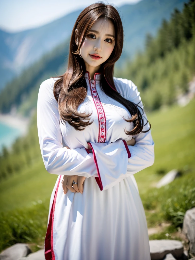 (((HD photo))), ultra high res.photorealistic:. 1.4, UHD wearing shalwar kameez hijab in naran kaghan