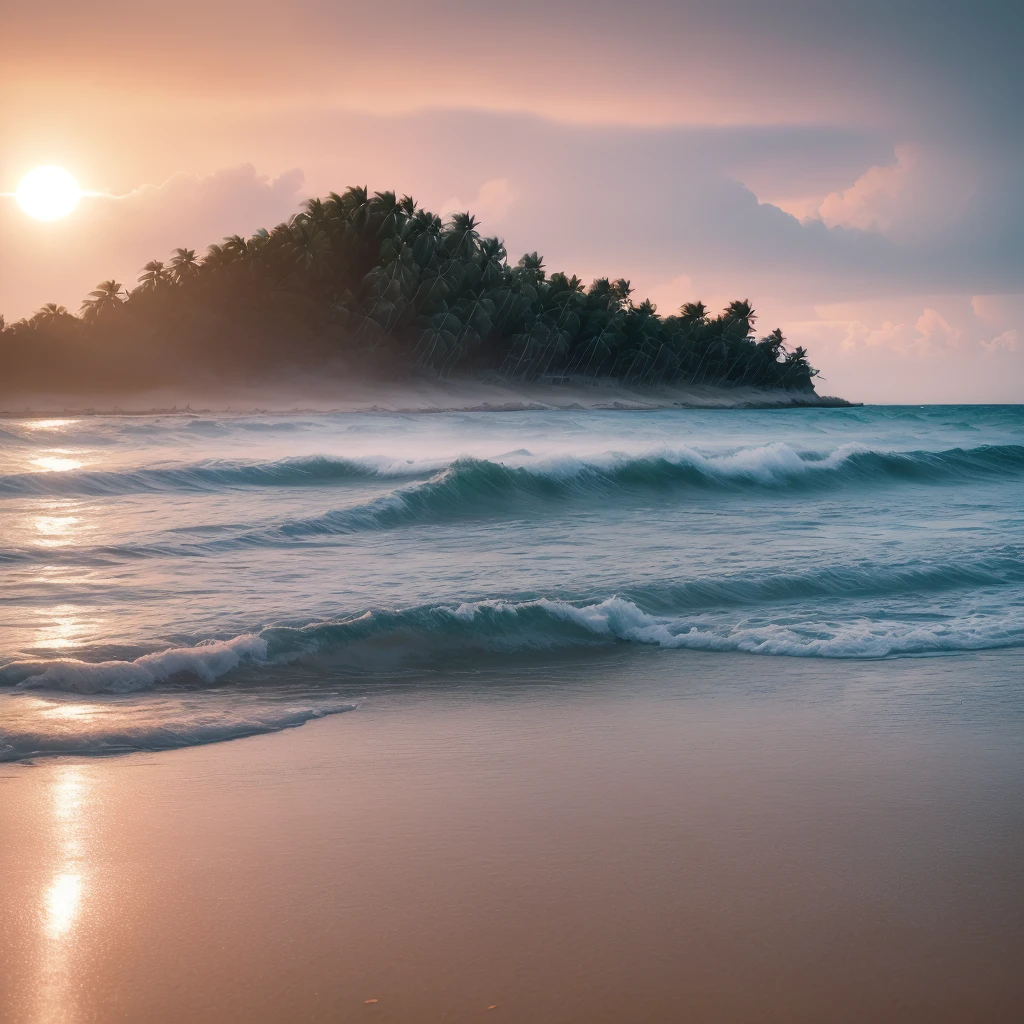 hermosa foto, paisaje, playa de miami, amanecer, (obra maestra) (foto realista) (mejor calidad) (detallada) tomada con una Canon EOS R5, objetivo 50mm, F/2. (8K), hdr. 8, hdr, (8K) (fondo de pantalla) (cinematic lighting) (dramatic lighting) (Sharp focus) (intrincado), foto en bruto, 8K uhd, DSLR, Alta calidad, film grain, (realistic lighting)