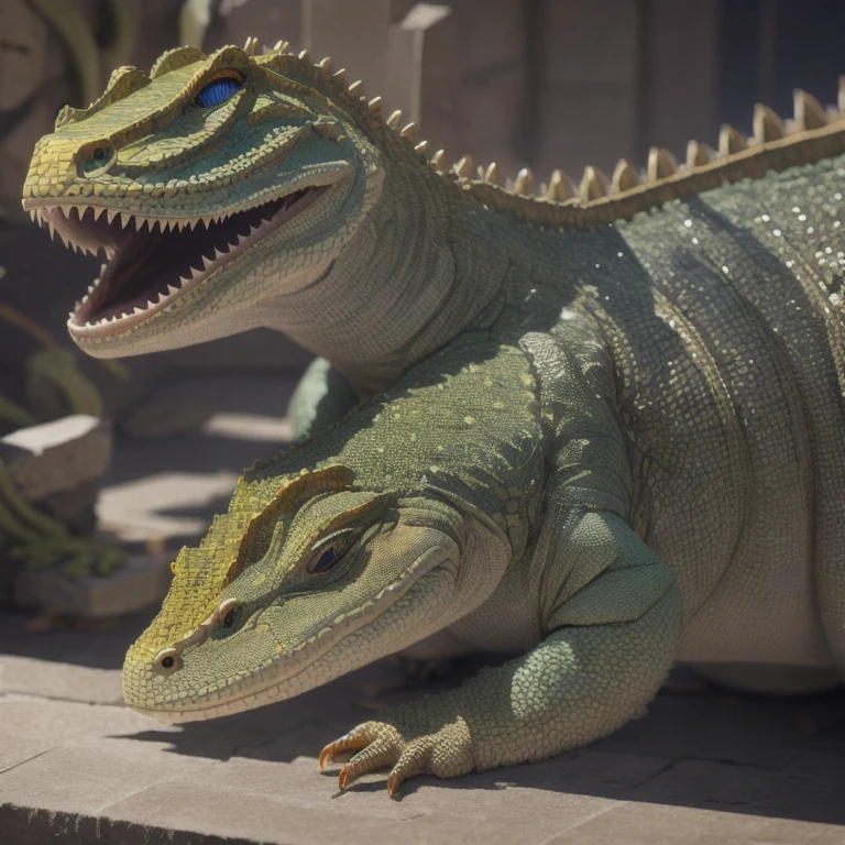 there is a close up of a lizard with spikes on its head, anthropomorphic alligator, extremely detailed and lifelike, crocodile loki, alligator, crocodile, hyper realistic detailed, sci-fi crocodile alien, hyper realistic detailed render, hyper real highly detailed, photo of crocodile, highly detailed creature, hyperdetailed photorealism”, half crocodile