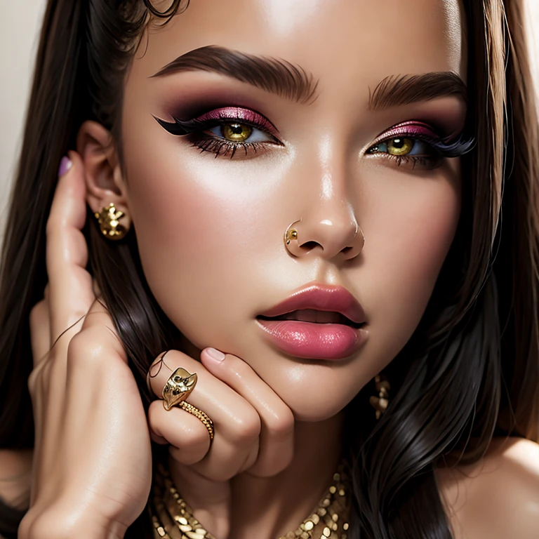 ((full body) shot, (wide-angle shot), (RAW, analogue, Nikon Z 14mm ultra-wide angle lens, award-winning glamour photograph, ((best quality)), ((masterpiece)), ((realistic)), skin pores, subsurface scattering, radiant light rays, high-res, detailed facial features, high detail, sharp focus, smooth, aesthetic, extremely detailed, (extremely detailed eyes, extremely detailed iris), extremely detailed vellus hair, extremely detailed eyebrows, extremely detailed eyelashes, extremely detailed hair, extremely detailed body, extremely detailed skin, extremely detailed clothes, stamp, octane render, photo_\(ultra\), photorealistic, realistic, post-processing, max detail, realistic shadows, roughness, natural skin texture, real life, ultra-realistic, photorealism, photography, 8k UHD, photography, hdr, intricate, elegant, highly detailed, sharp focus), ((stunning, gorgeous, cute), (sexy selfie, sexy underwear, blowing a kiss, biting lip, winking, licking lips, cleavage selfie, low contrast), seductive smile, sexy smile, blusher, eyeshadow, eyeliner, long lashes, immaculate matte makeup, intricate and detailed tattoos))