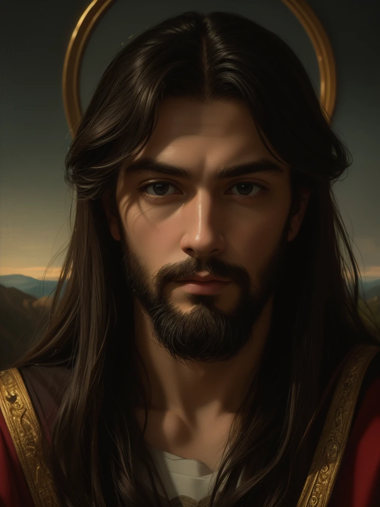 jesus christ as an hero, realistic portrait, symmetrical, highly detailed, digital painting, artstation, concept art, smooth, sharp focus, illustration, cinematic lighting,