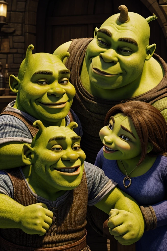 Shrek despidiendose de sus padres
