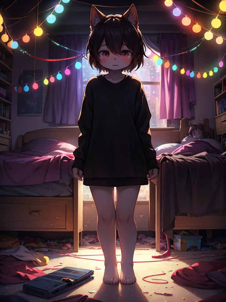 Hallucination, daydream , nightmare , Insane Dream , bokeh , messy room , Please pull it out with my body.