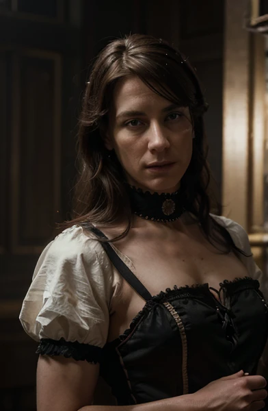 a menstranswoman, mtf transgender Tobias Menzies as Black Jack Randall, early transition, masculine features softened, delicate skin, feminine hairstyle, intricate jewelry, ornate georgian dress, detailed facial features, dramatic lighting, chiaroscuro, dark and moody atmosphere, cinematic composition, highly detailed, photorealistic, 8k, masterpiece, flat chest, feminine representing