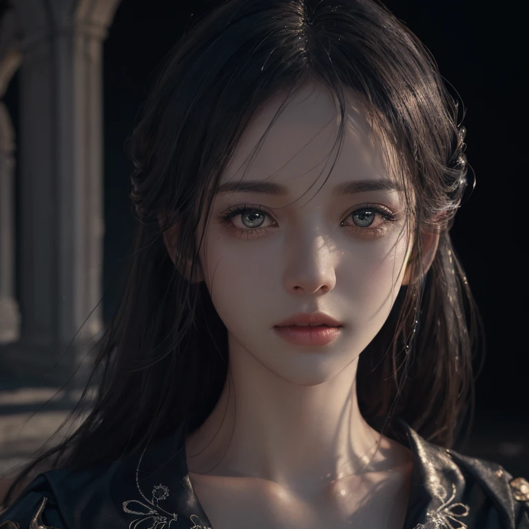 Highest quality, rain, Fantasy, Walk through the ruins of ancient buildings, One Girl, Detailed clothing, Glowing Eyes,Shiny winter ornaments), Sharp focus,(Very detailed, Very detailed),(Realistic artwork:1.37),(Very detailed CG unity 8k wallpaper),(((Dark colors, Dark Theme))),(complicated),(masterpiece),(Highest quality),Artistic photography,(photo shoot:SLDR),(complicated background),perfectly rendered face,Perfect facial details,Realistic Face,Realistic,Analog Style,((complicated detail)),(((realism))), Walking with a black cat, Cat and girl