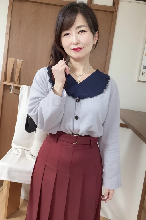 Korean girl, 15 years old,, gray hoodie, shy, brown hair and brown eyes, standing, very short navy blue skirt, cute, attractiveness, Suspension, stockings, bag, cute V sign, slightly provocative clothes, Slightly reddened cheeks, shy 미소, white slippers, Small paws, blemish-free skin,soft lips necklace, pretty ring, Pretty hands, Slightly exposed cleavage and wrists, Girlfriend Look
