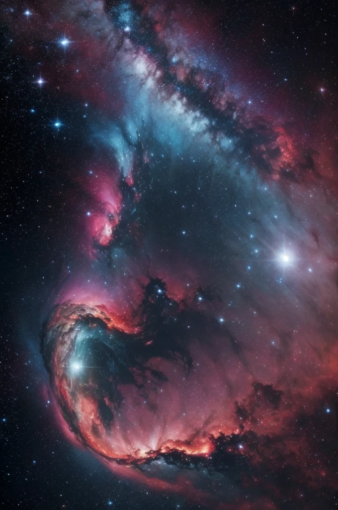 Crie a imagem de uma nebulosa muito bonita