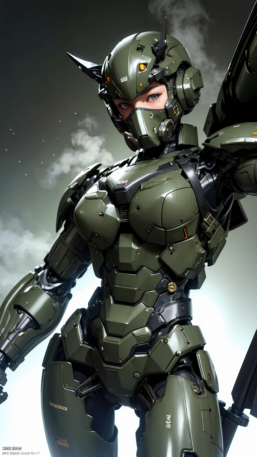 最high quality非常に詳細, Advanced Details, high quality, 最high quality, High resolution, 1080p, hard disk, beautiful,(War Machine),(Snug-fitting headgear),See the big picture,beautifulサイボーグ女性,Dark Green Mecha Cyborg Girl,Battle Mode,Mecha Body Girl　8k dark green body armor　girl　Sweaty face　Droopy eyes　short hair　Gas mask with extension nozzle　boyish　Steam coming out of my head　My hair is wet with sweat　Black Hair, Steam coming out of the mouth　Lying in bed　The skin under the face is not exposed　Full body portrait　I can see the vagina　Whimpering　Horror front