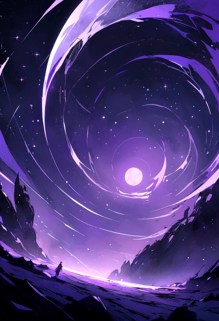Create a beautiful purple background with beautiful stars in a beautiful, desolate space