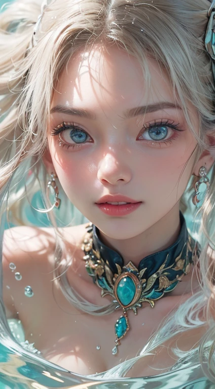 low-teengirl, 10yo, mermaid, close-up face, facing the front, underarm, armpit, (Highest quality authentic textured skin),(abyssal),(Fine, Round, Symmetrical eyes),Delicate facial features,(Burning bright and cold eyes), very slim and thin body, naked, nude, (She has a mischievous smile on her face),(Her face is gentle and beautiful),Glass earrings on the ears,,(Blonde hair),(silvery white hair),(Maroon hair),(Swim at the bottom of the sea),(Full body portrait:1.5),(Dramatic photo:1.4),(dramatic pose),(flamboyant photo)(facing up),(Looking down),(Around her neck hangs a simple necklace of exquisite craftsmanship),A messy painting,(Hair flows in water:1.5),(Underwater, Marine life, Beautiful coral reef, Fish),(Vortices and tidal currents in the background),(Dramaticlight),(Magnificent scene),(Surrounded by beautiful dragon),In the distant background is a temple submerged in a coral reef,the reef,Epic realism,Cinematic feeling,(high-density imaging review:1.5),(Soft color:1.2),Ultra detailed,Dramaticlight,(intricately details:1.1),the complex background,
