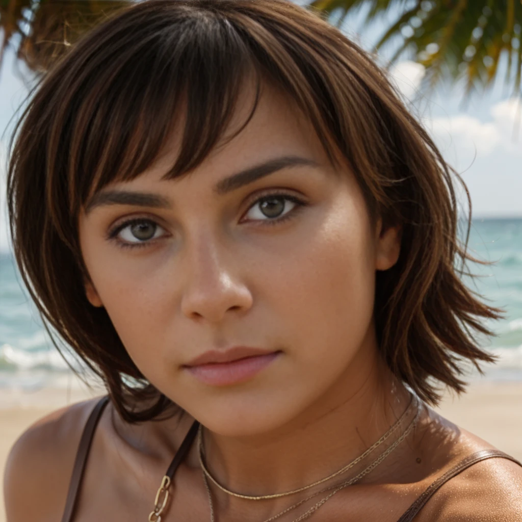 brune, bord de plage, Bronze