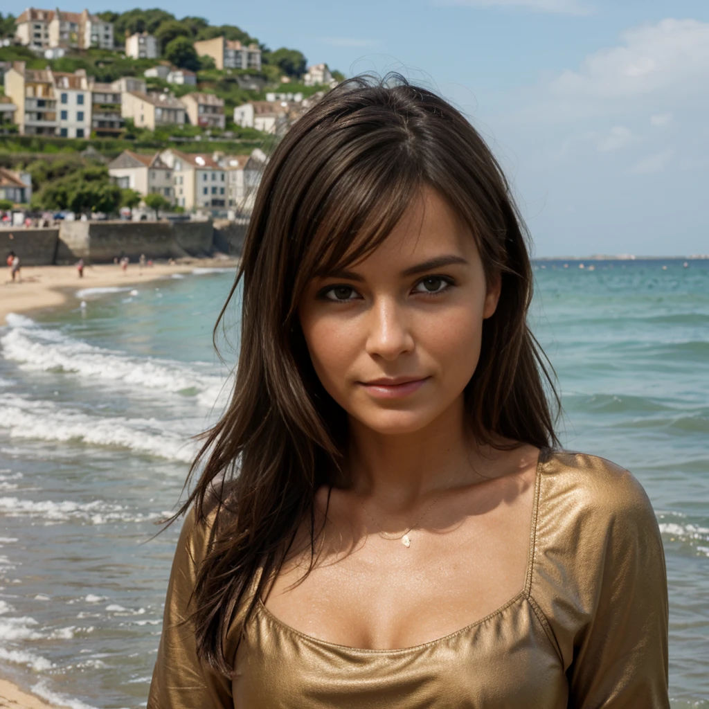 brune, bord de plage, Bronze