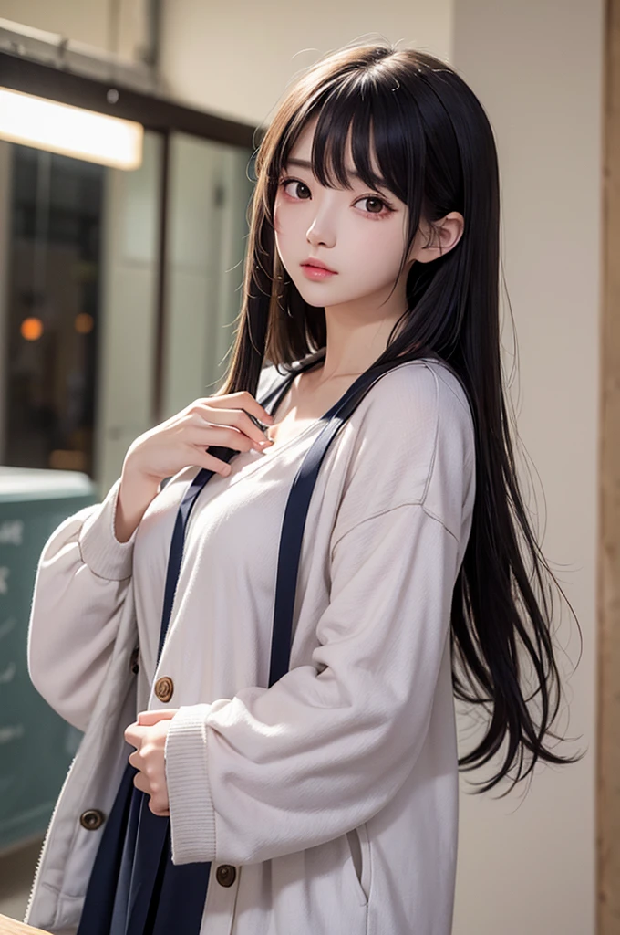 Absurdres, Masterpiece, Best quality, light colors, pastel colors, korean girl from webtoon with Beautiful face , beautiful hair , a character from kdrama, anime eyes, semi casual clothes, masterpiece background, detailed background