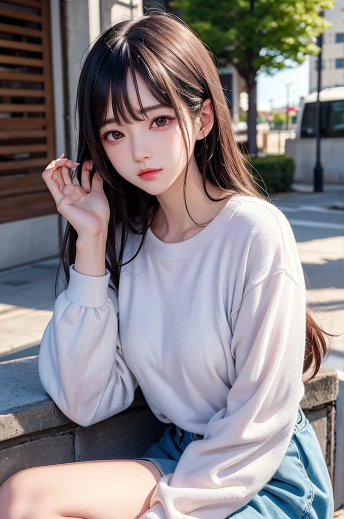 Absurdres, Masterpiece, Best quality, light colors, pastel colors, korean girl from webtoon with Beautiful face , beautiful hair , a character from kdrama, anime eyes, semi casual clothes, masterpiece background, detailed background