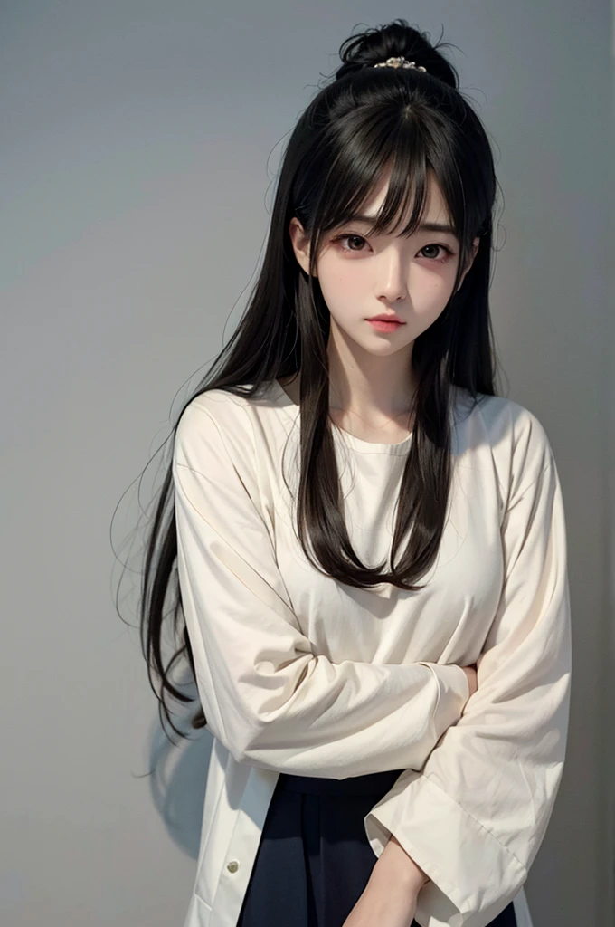 Absurdres, Masterpiece, Best quality, light colors, pastel colors, korean girl from webtoon with Beautiful face , beautiful hair , a character from kdrama, anime eyes, semi casual clothes, masterpiece background, detailed background