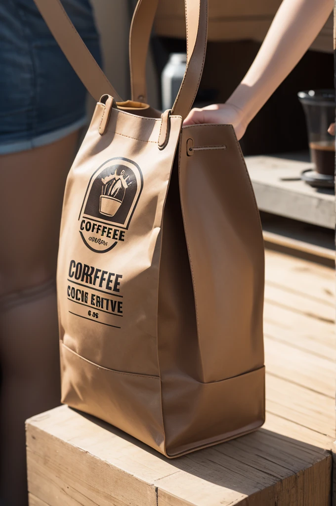 Make a bag image with a creative coffee brand