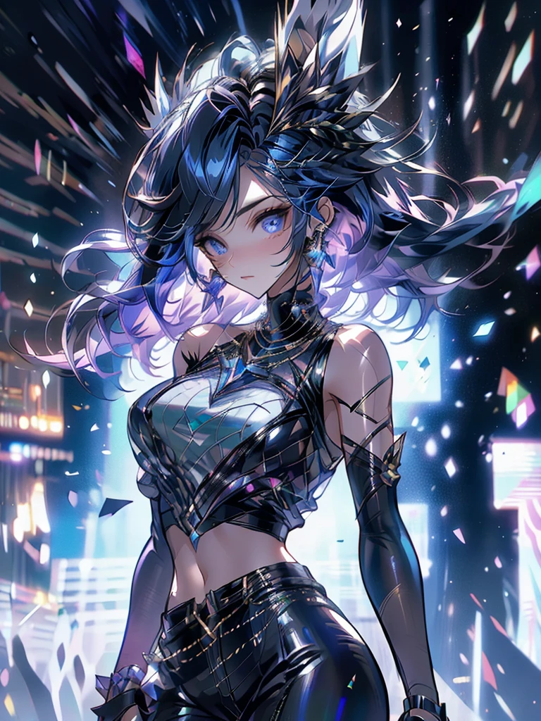 a 25 year old girl wearing , rune background, black magician, wearing a black robe, mesmerizing cute woman, elegant hairstyle, indigo hair color, slightly shorter hair, blue eyes, looking at the viewer, (best quality,4k,8k,highres,masterpiece:1.2),ultra-detailed,(realistic,photorealistic,photo-realistic:1.37),HDR,UHD,studio lighting,ultra-fine painting,sharp focus,physically-based rendering,extreme detail description,professional,vivid colors,bokeh,portraits