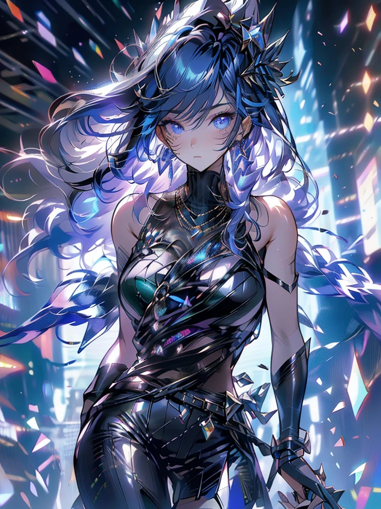 a 25 year old girl wearing , rune background, black magician, wearing a black robe, mesmerizing cute woman, elegant hairstyle, indigo hair color, slightly shorter hair, blue eyes, looking at the viewer, (best quality,4k,8k,highres,masterpiece:1.2),ultra-detailed,(realistic,photorealistic,photo-realistic:1.37),HDR,UHD,studio lighting,ultra-fine painting,sharp focus,physically-based rendering,extreme detail description,professional,vivid colors,bokeh,portraits
