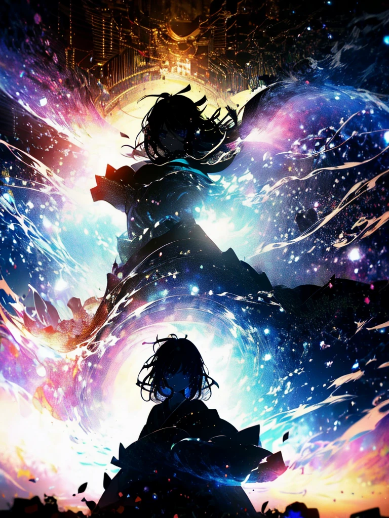 25-year-old girl、Rune background、black magician、Wearing a black robe、mesmerize、cute woman、Elegant hairstyle、indigo hair color、Slightly shorter hair、blue eyes、look at the viewer、masterpiece、Best image、