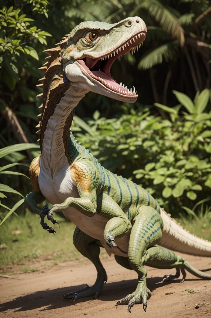 Velociraptor na flores escondido