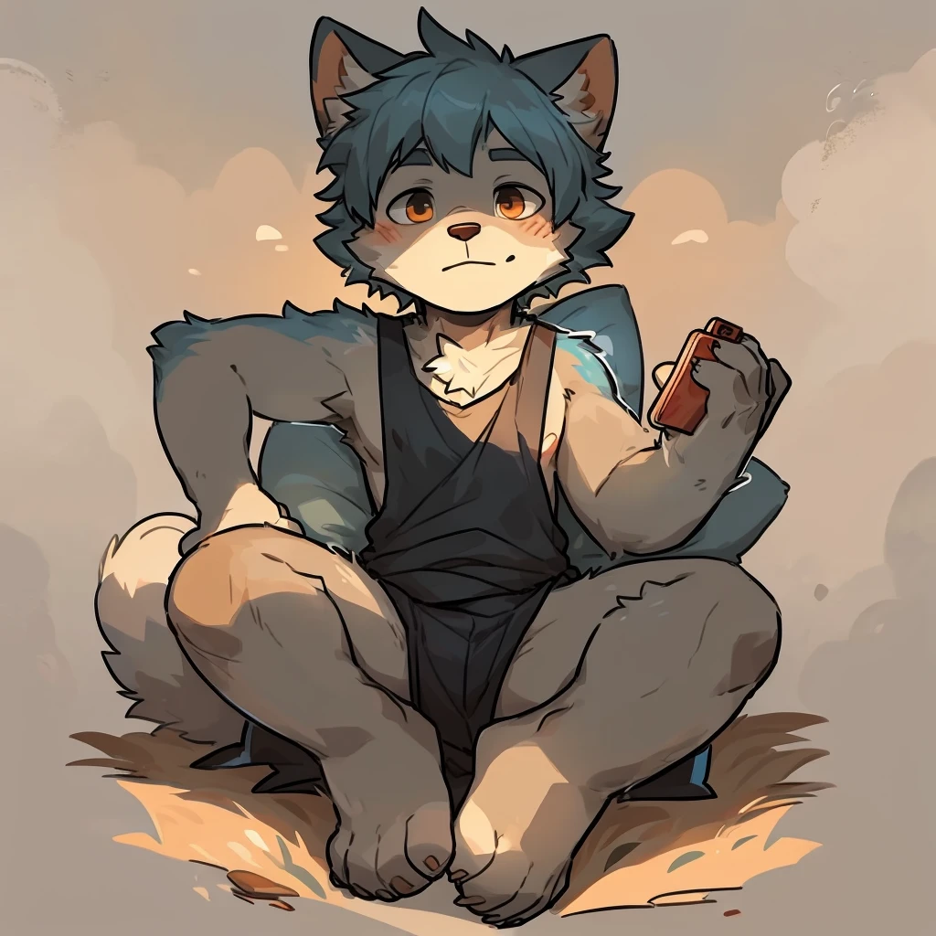 by milkytiger1145 By Donkeyramen, By wfa, IvanTheCat,solo,simple background,smartphone,looking at viewer solo,