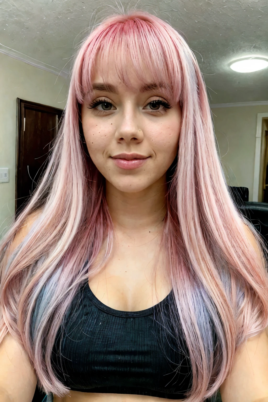 beautifull girl, pink hair
