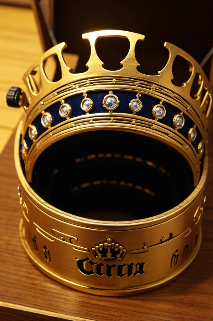 Corona de rey en cabina de radio