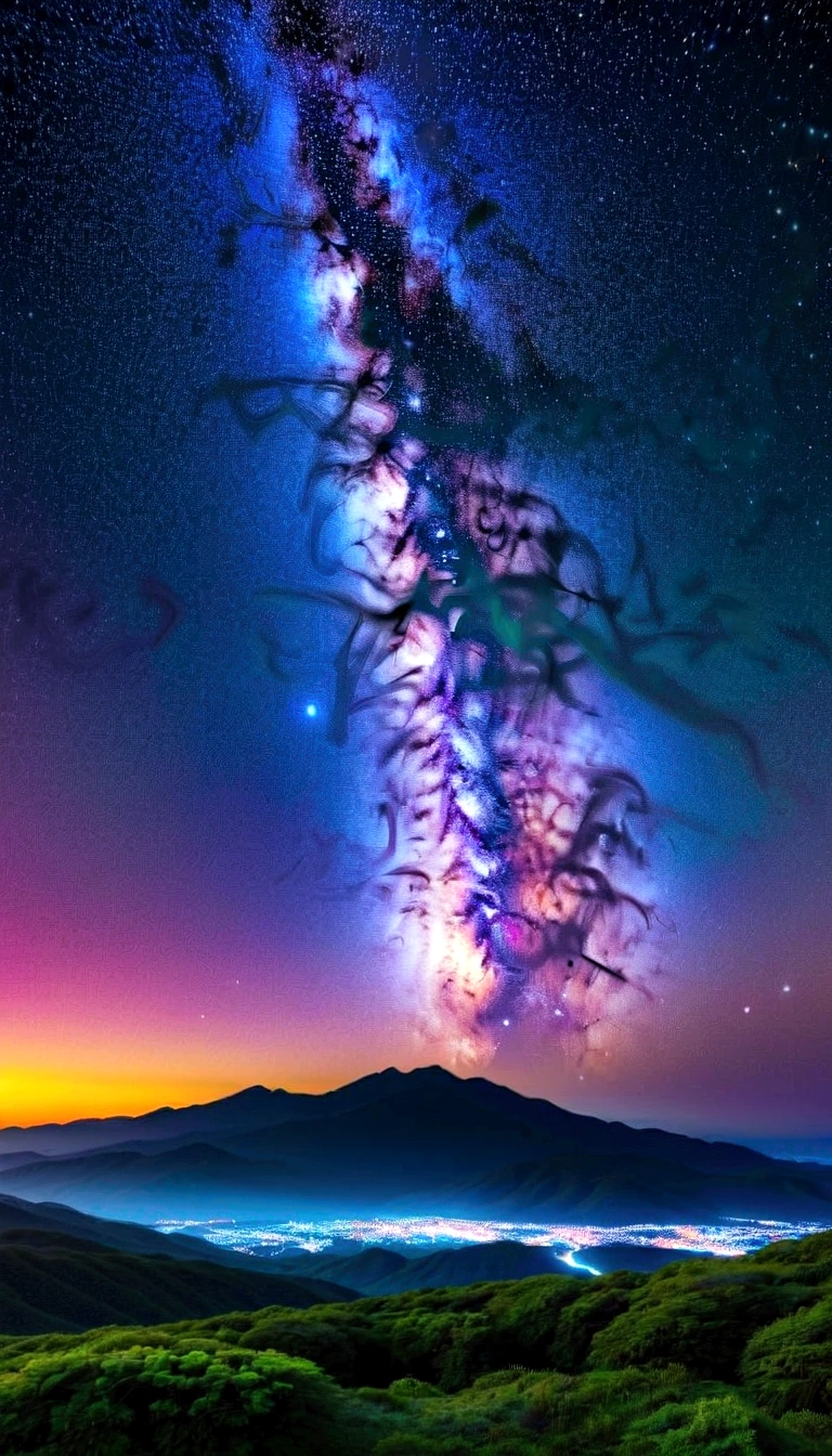 The entire starry sky of the galaxy,grow,Twinkling starlight,infinite,Nice views。