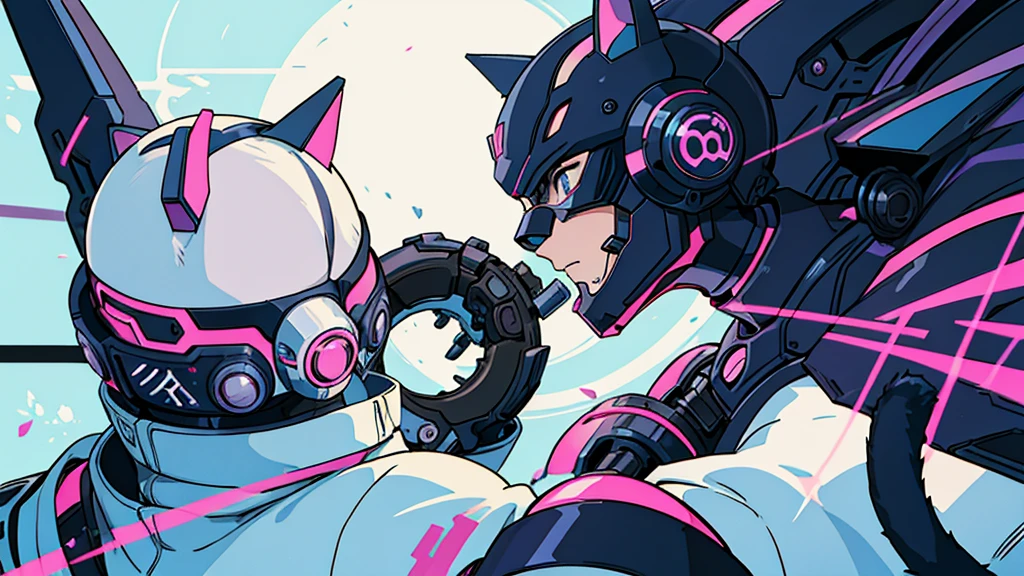 cat world　male　Anime Style　Highest quality　Japanese　cyber punk　Delicate quality　Beautiful illustrations　High quality down to the last detail